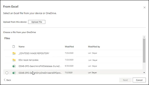 create sharepoint list from excel option