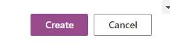 Create and cancel buttons